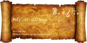 Módi Ákos névjegykártya